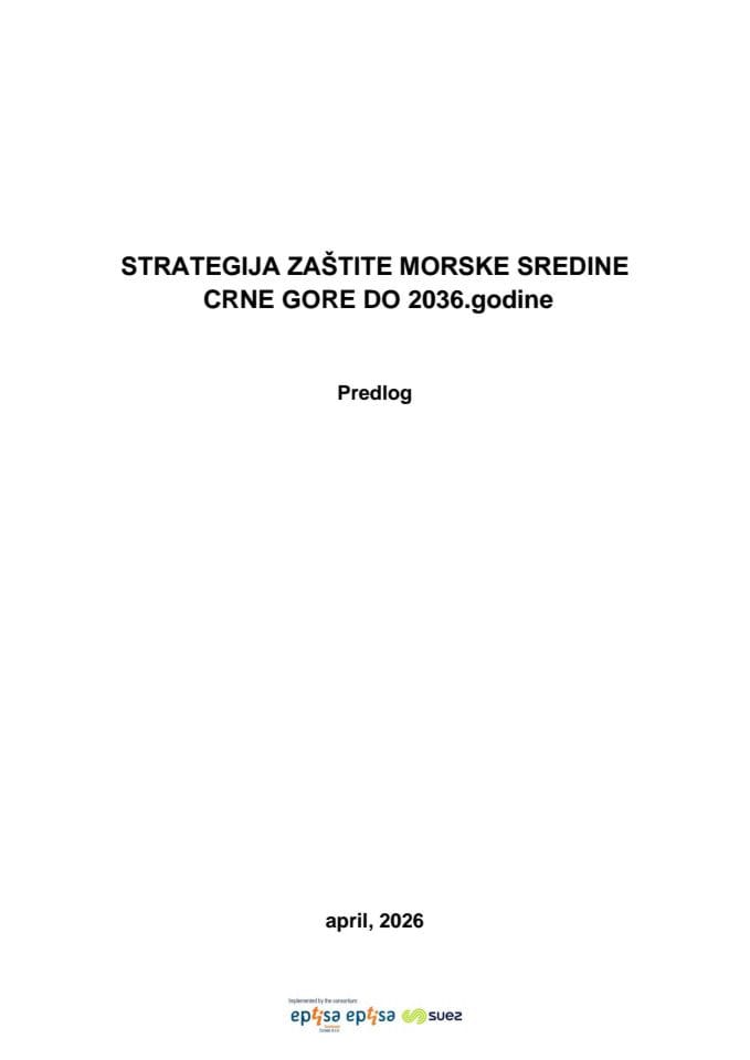 Predlog strategije zaštite morske sredine Crne Gore do 2036. godine