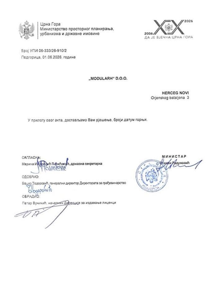 Licence revidenta i stručnog nadzora - UPI_06_333_26_910_2 MODULARH DOO
