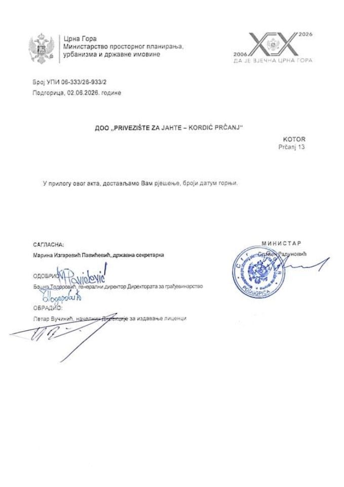 Licence projektanata i izvođača radova - UPI_06_333_26_933_2 DOO PRIVEZIŠTE ZA JAHTE KORDIĆ PRČANJ
