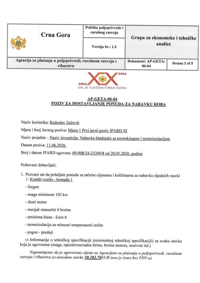 РАДОСЛАВ ЗЕЧЕВИЋ - сцан. доx. Набавка возила