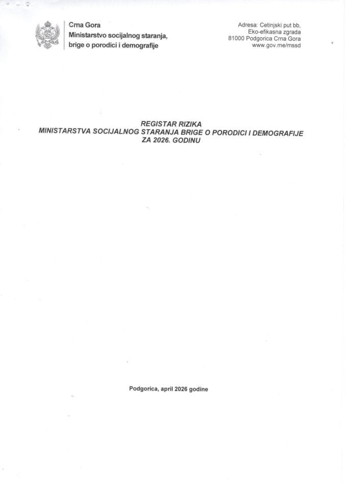 Registar rizika 2026.