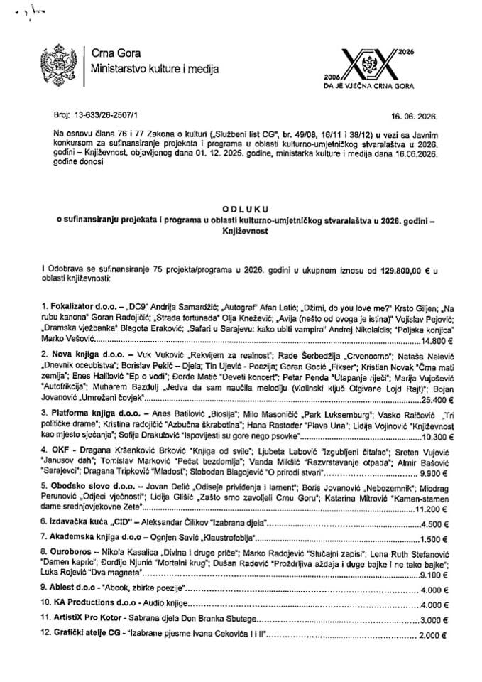 Odluka - književnost