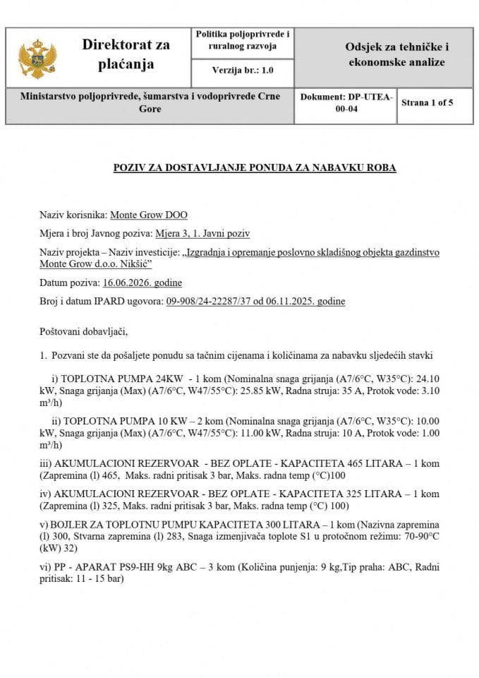 3 ME PUMPA i pp aparat - Pozivi za nabavljanje robe - Obrazac popunjen-scan