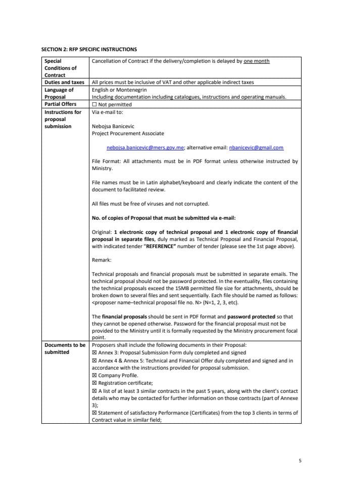 SECTION 2 RFP SPECIFIC INSTRUCTIONS RFP 04-26 GEF 7
