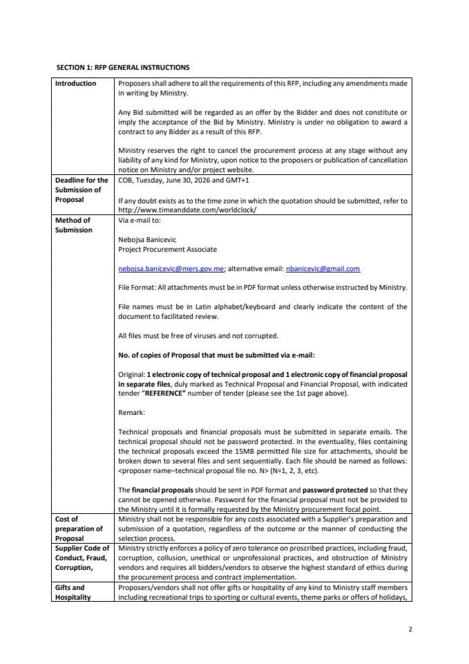SECTION 1 RFP GENERAL INSTRUCTIONS RFP 05-26 GEF 7