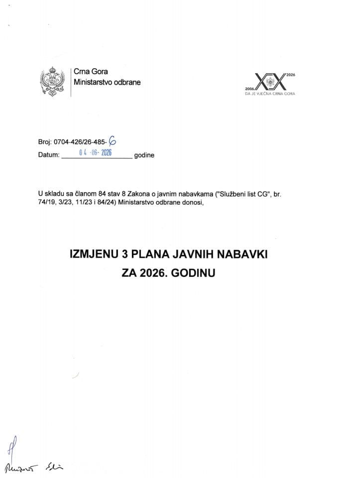 Izmjena 3 Plana javnih nabavki