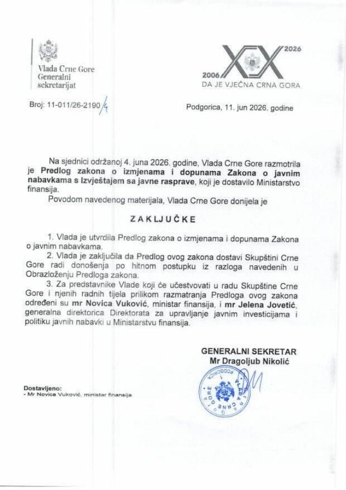 Predlog zakona o izmjenama i dopunama Zakona o javnim nabavkama s Izvještajem sa javne rasprave - zaključci