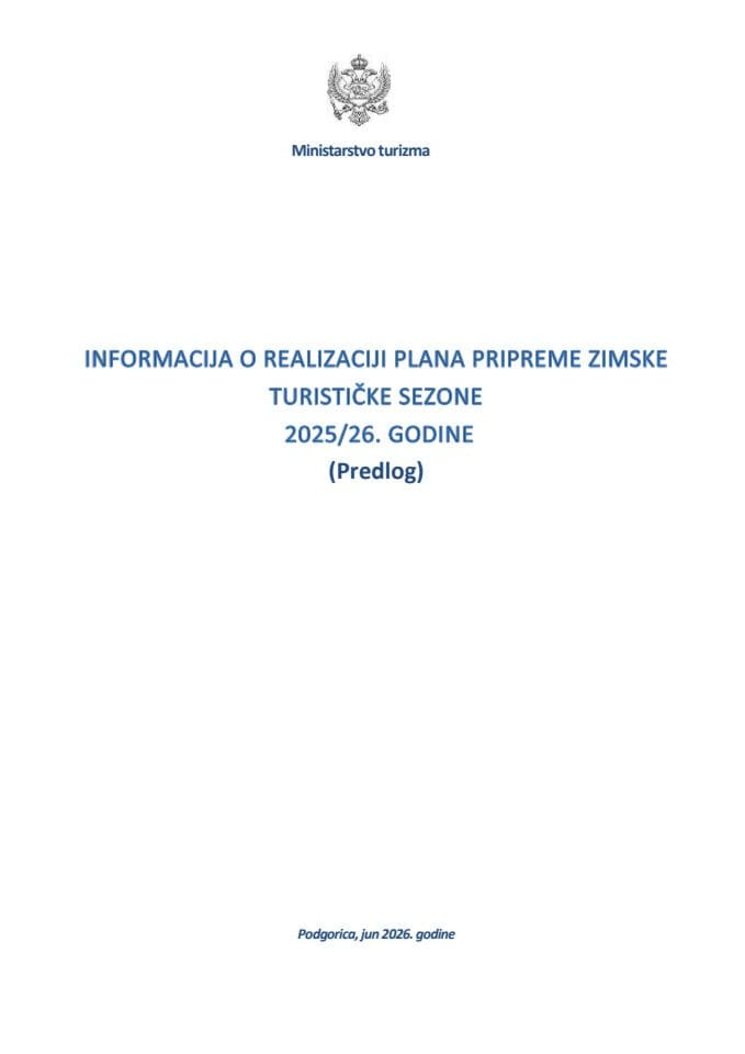 Informacija o realizaciji Plana pripreme zimske turističke sezone 2025/2026. godine