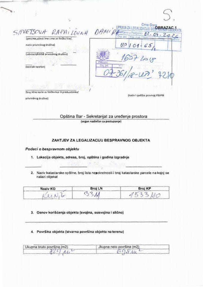 UP 01-65-1 od 02.04.2026.