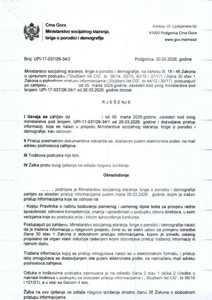 Rješenje broj UPI-17-037-26-34-2