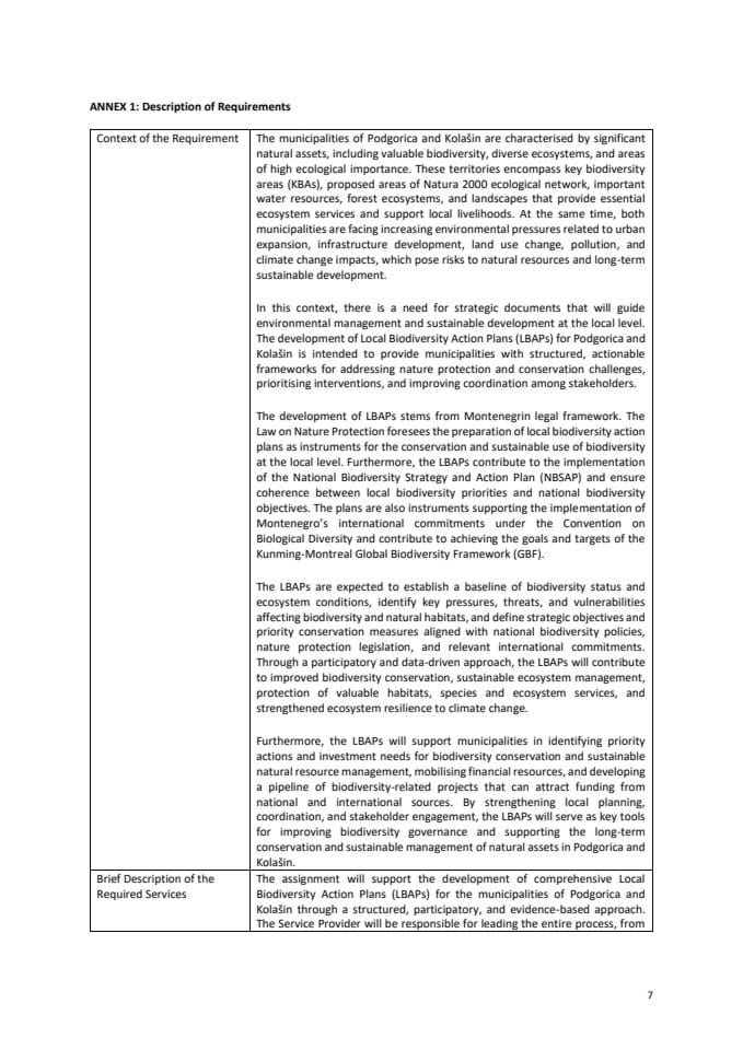 ANNEX 1 Description of Requirements RFP 06-26 GEF 7