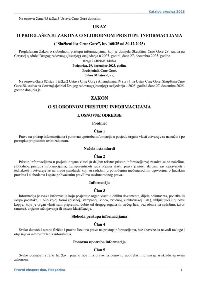Zakon o slobodnom pristupu informacijama
