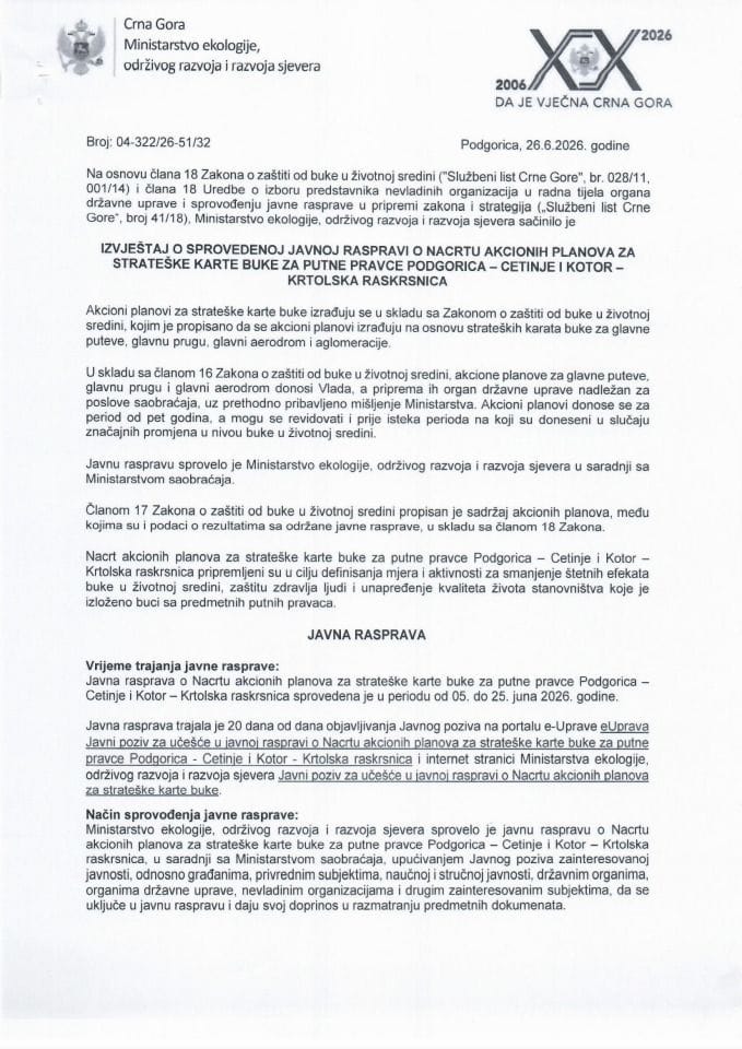 Izvještaj o javnoj raspravi