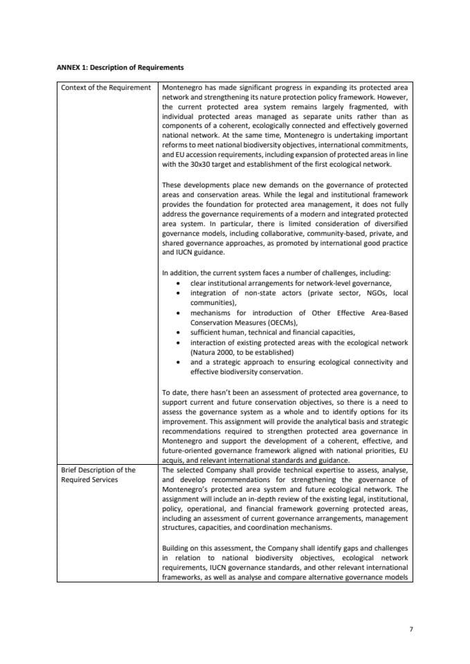 Annex 1 Description of Requirements RFP 07-26 GEF 7