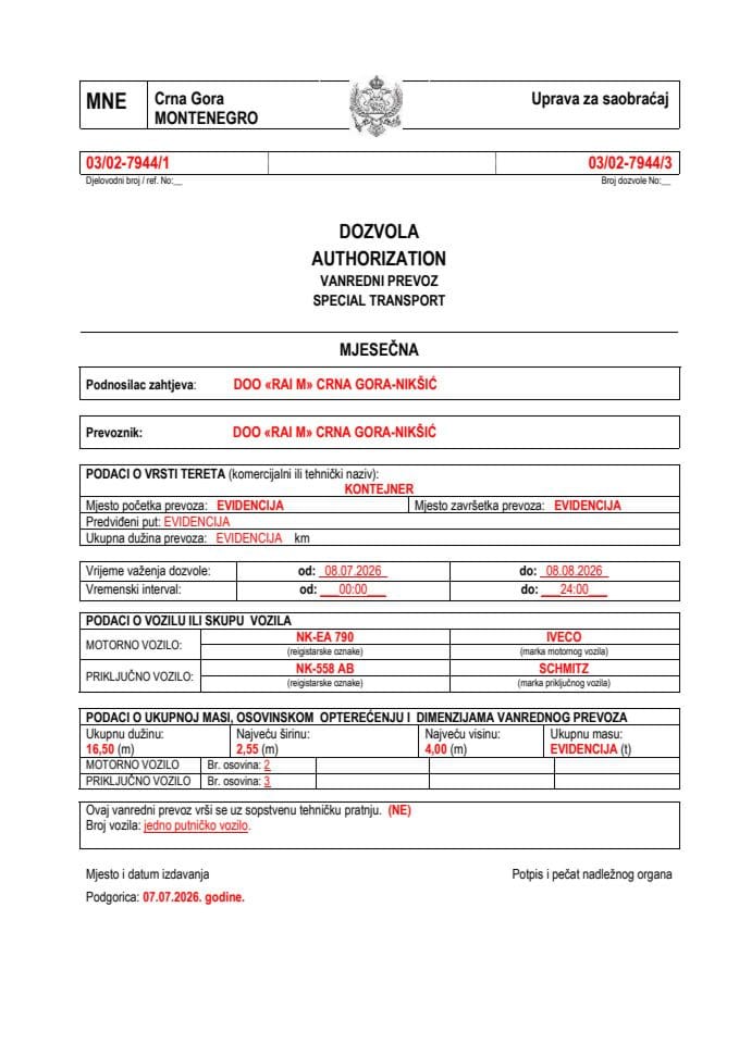 RAI M 03-02-7944-jul-mjesečna