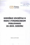 Godišnji izvještaj o radu i finansijskom poslovanju Pošte Crne Gore a.d. Podgorica za 2025. godinu