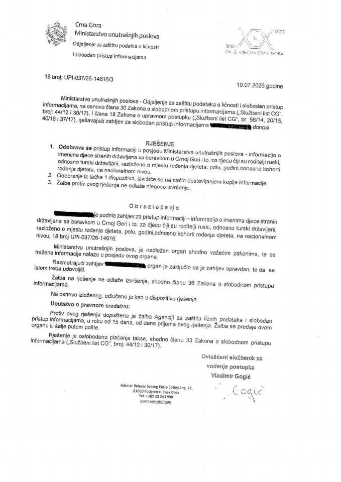 rješenje br. 18-UPI-037/26-14616/3