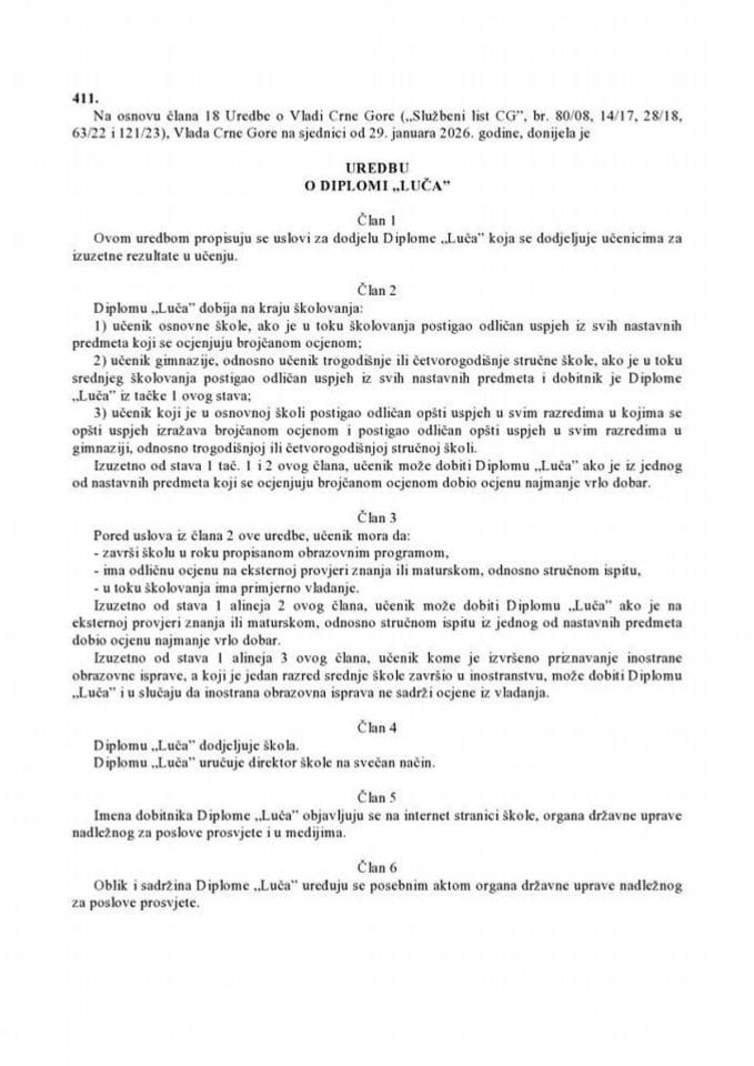 Uredba o diplomi „Luča"
