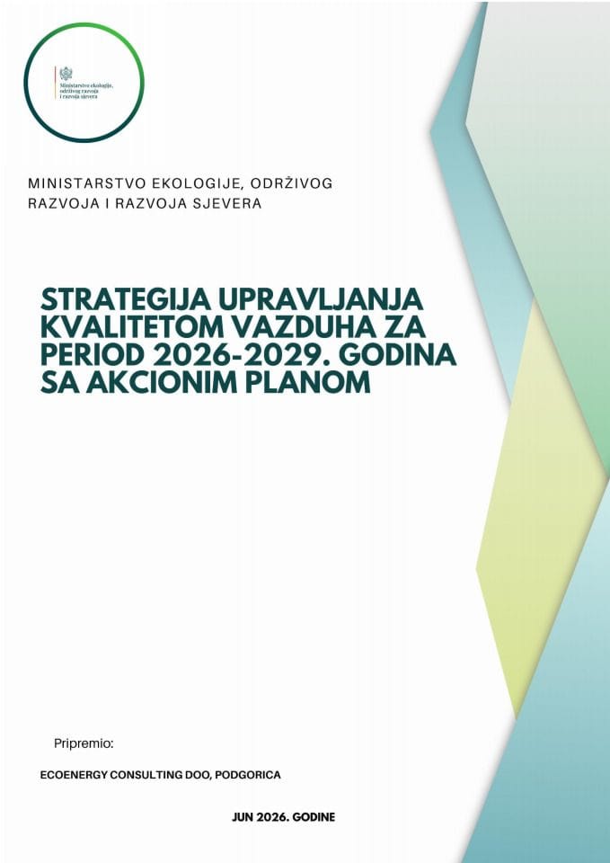 Nacionalna strategija upravljanja kvalitetom vazduha 2026.-2029 godina sa Akcionim planom