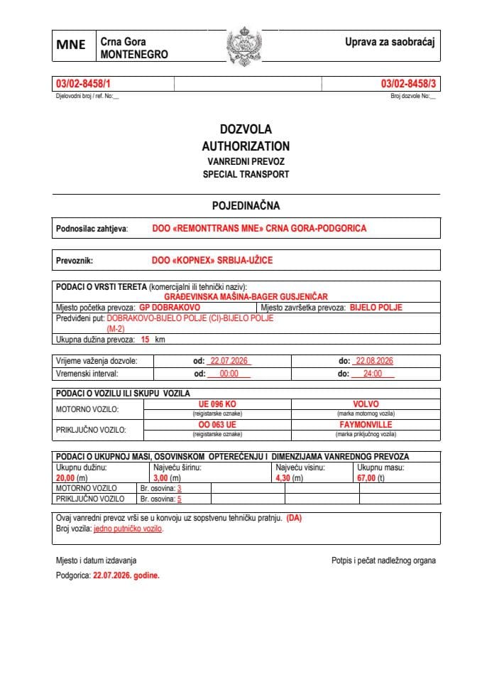 REMONTTRANS MNE 03-02-8458-KOPNEX