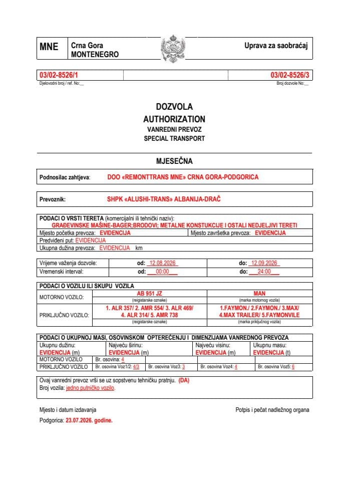 REMONTTRANS MNE 03-02-8526-ALUSHI TRANS-avg-mjesečna
