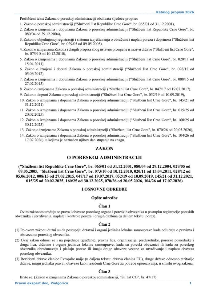 Zakon o poreskoj administraciji