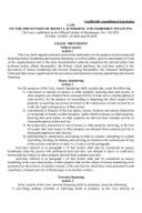 LAW ON THE PREVENTION OF MONEY LAUNDERING AND TERRORIST FINANCING - Unofficially consolidated translation