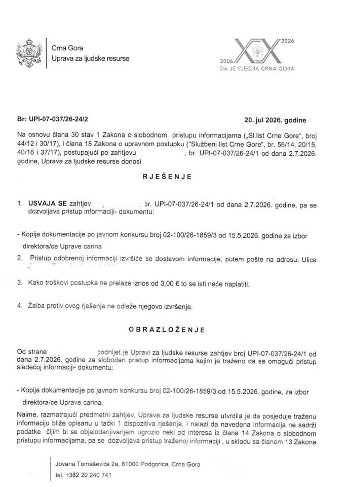 Rješenje kojim se usvaja zahtjev br. UPI-07-03726-24 (1)