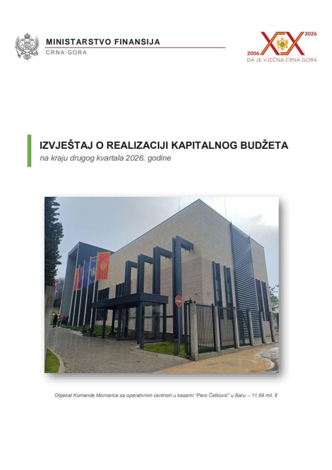 Izvještaj o realizaciji Kapitalnog budžeta na kraju drugog kvartala 2026. godine