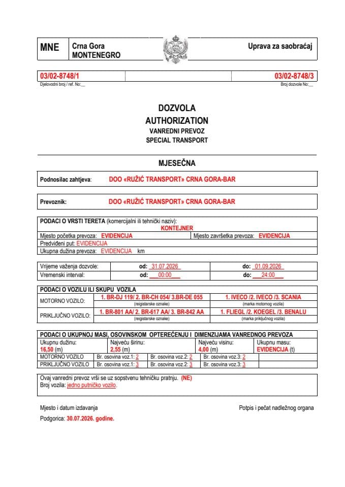 RUŽIĆ TRANSPORT 03-02-8748-avg-mjesečna