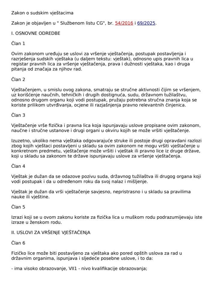 Zakon o sudskim vjestacima