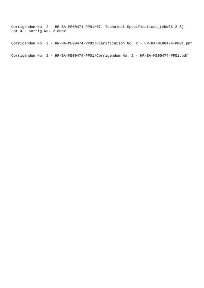 Corrigendum No. 2 - HR-BA-ME00474-PP01