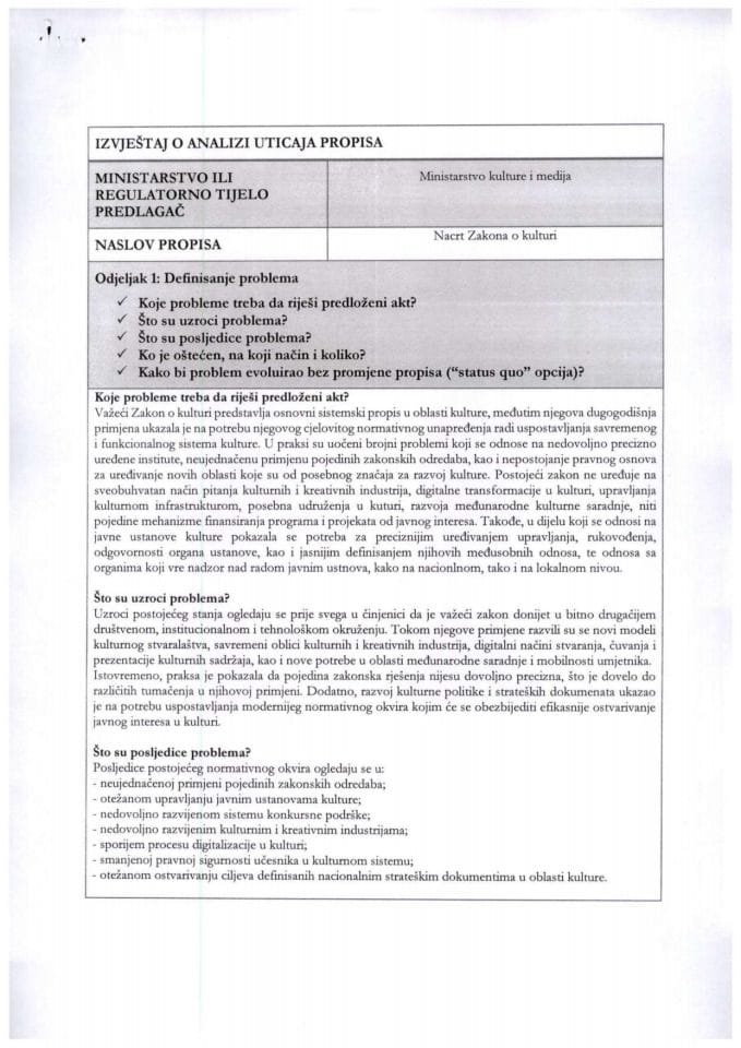 3. RIA_ Nacrt zakona o kulturi