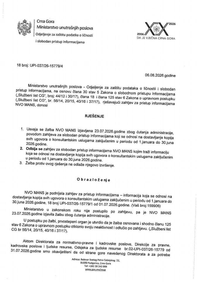 Rješenje br. 18-UPI-037/26-15779/4
