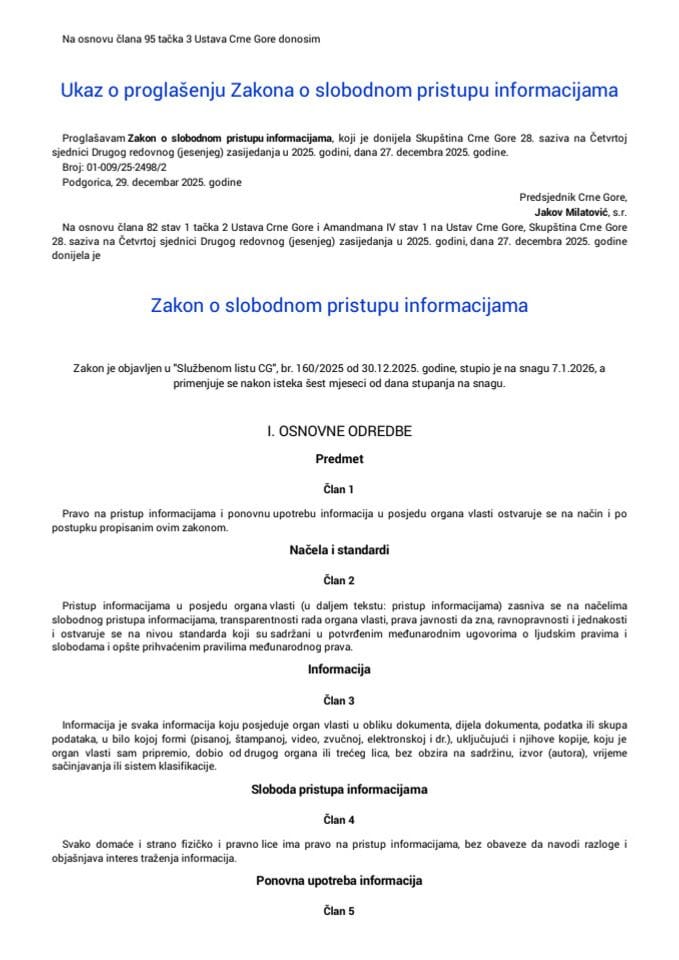 Zakon o slobodnom pristupu informacijama