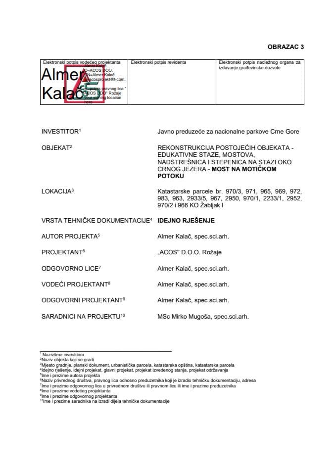 Idejna rješenja - 06.08.26. IR - JP Nacionalni Parkovi Crne Gore 02, Opština Žabljak