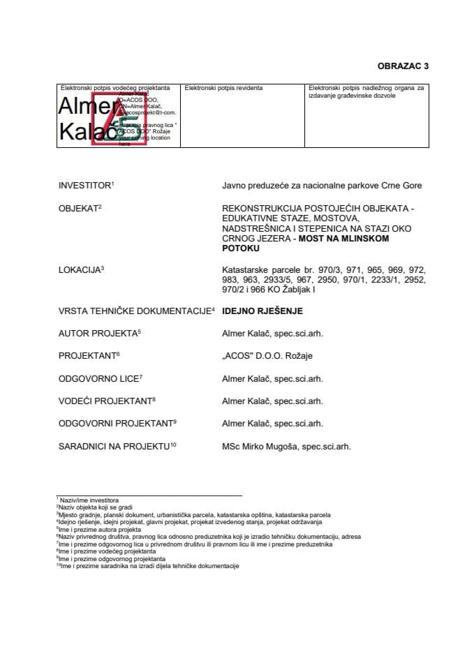 Idejna rješenja - 06.08.26. IR - JP Nacionalni Parkovi Crne Gore 04, Opština Žabljak