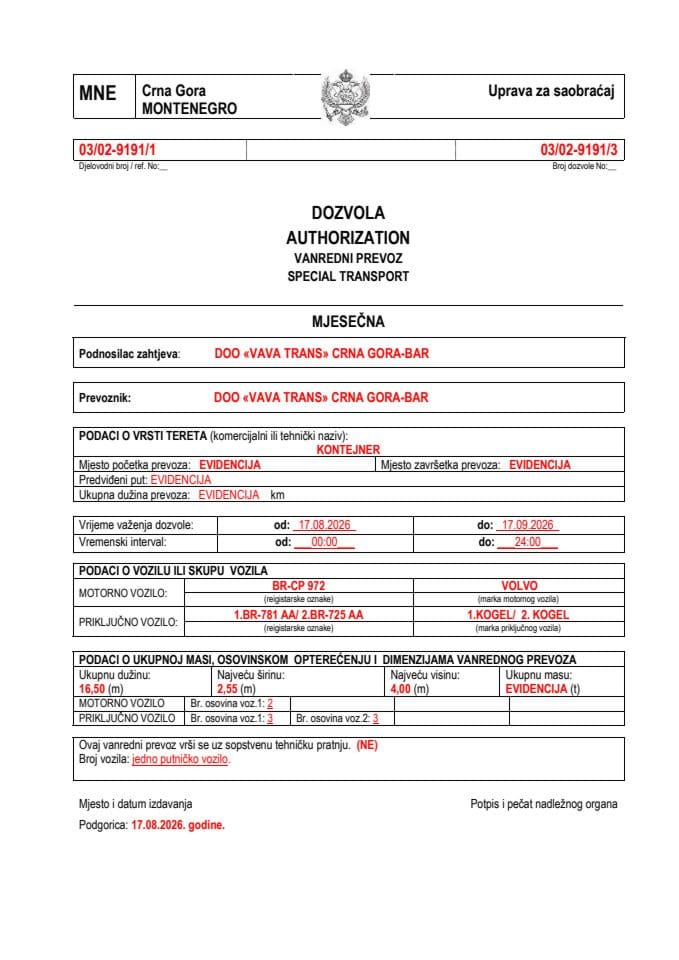 VAVA TRANS 03-02-9191-avg-mjesečna