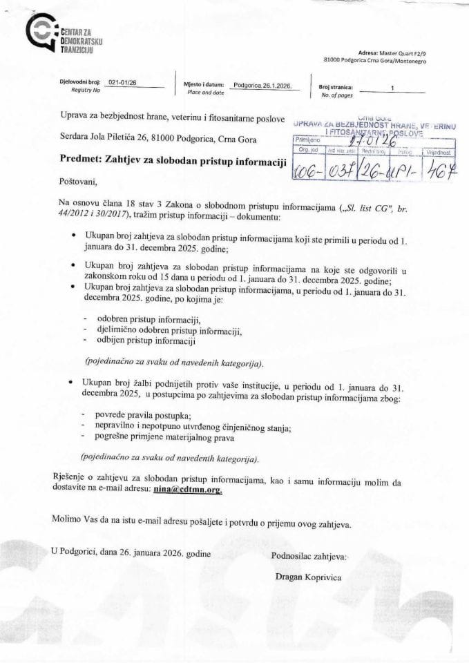 Rješenje 006-037/26-UPI-467/2