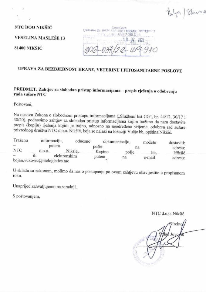 Rješenje 006-037/26-UPI-910/2