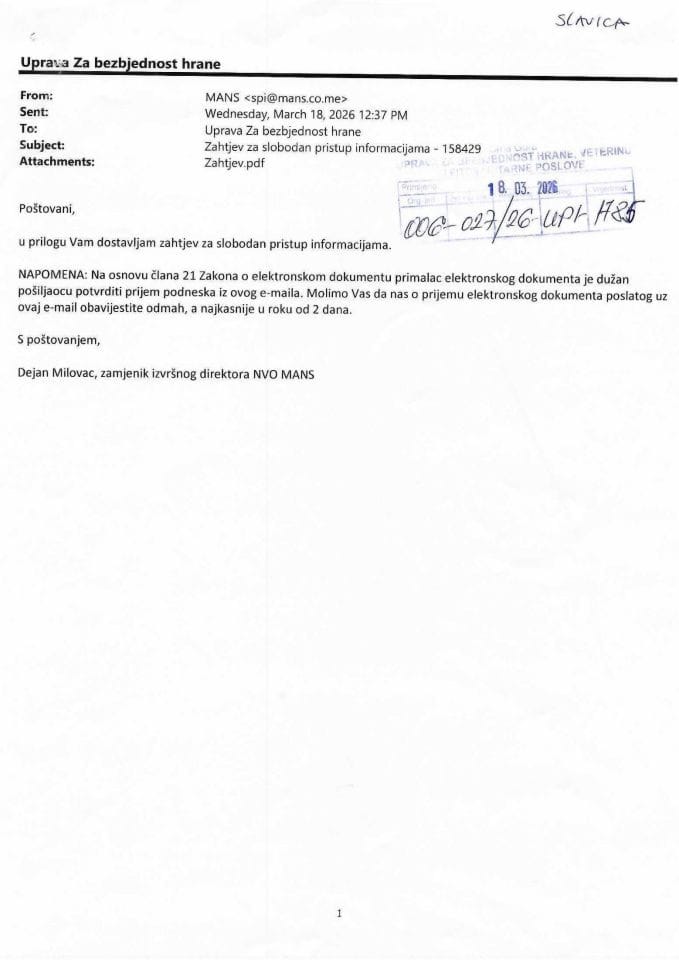 Rješenje 006-037/26-UPI-1785/2 sa informacijom