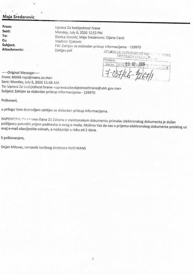 Rješenje UPI-7-037/26-4267/2 sa informacijom