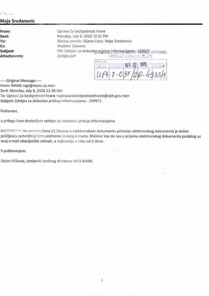Rješenje UPI-7-037/26-4933/2  sa informacijom