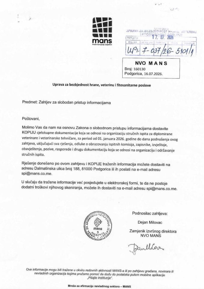 Rješenje UPI-7-037/26-5101/2 sa informacijom