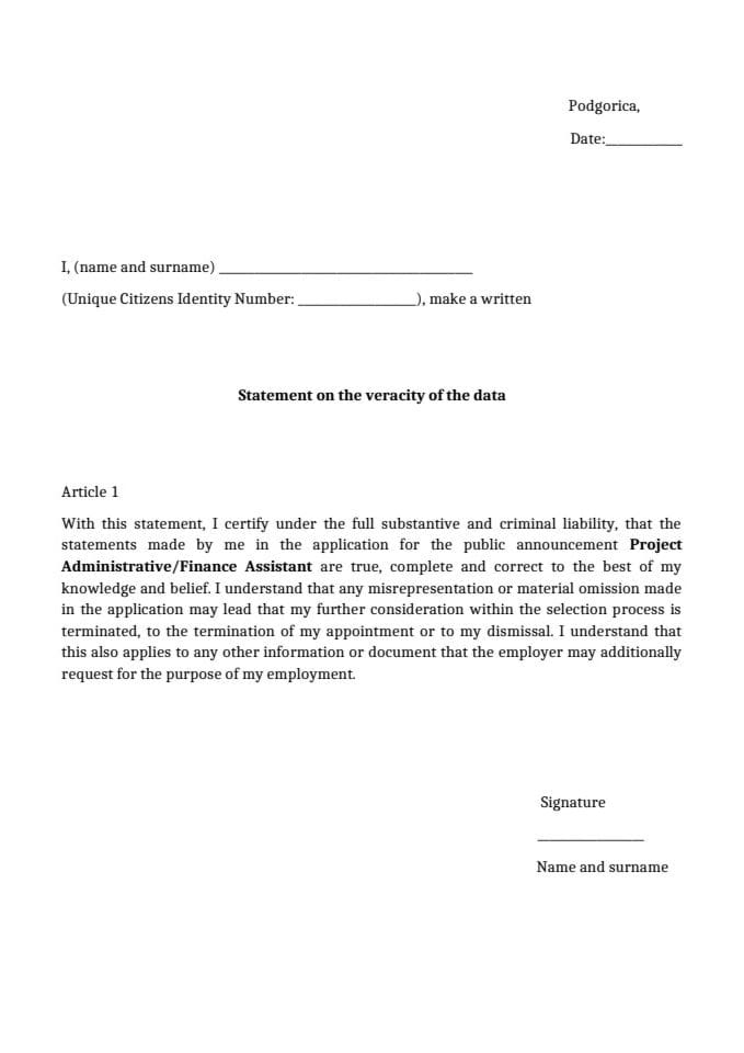 Annex 2 Statement