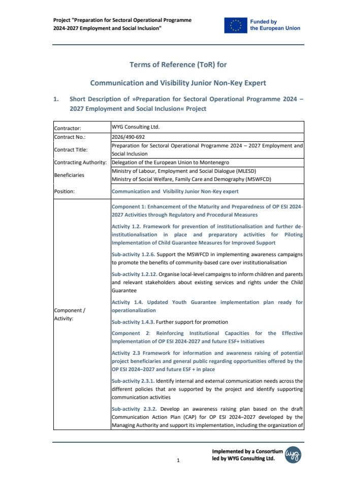 ToR Communication and  Visibility JNKE