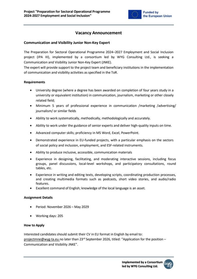 Vacancy Announcement