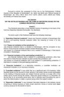 Rulebook on the detailed manner and the form of reporting based on Common Reporting Standards