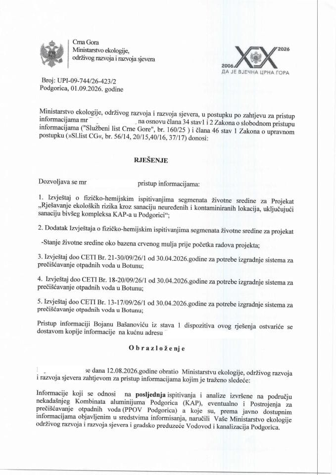Rješenje fizičko lice  br. UPI -09-744-26-423-2 od 01. 09.2026