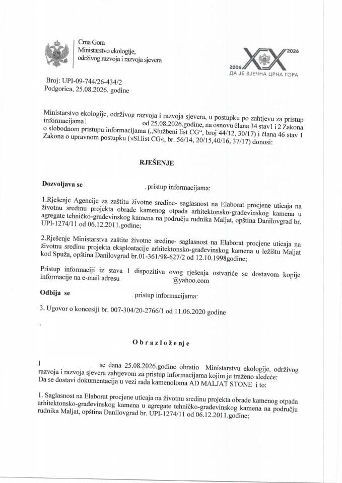 Rješenje fizičko lice  br. UPI -09-744-26-434-2 od 25. 08.2026